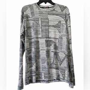 Yashi Yamamuri Made in Italy Abstract Typography Long Sleeve Shirt Size M